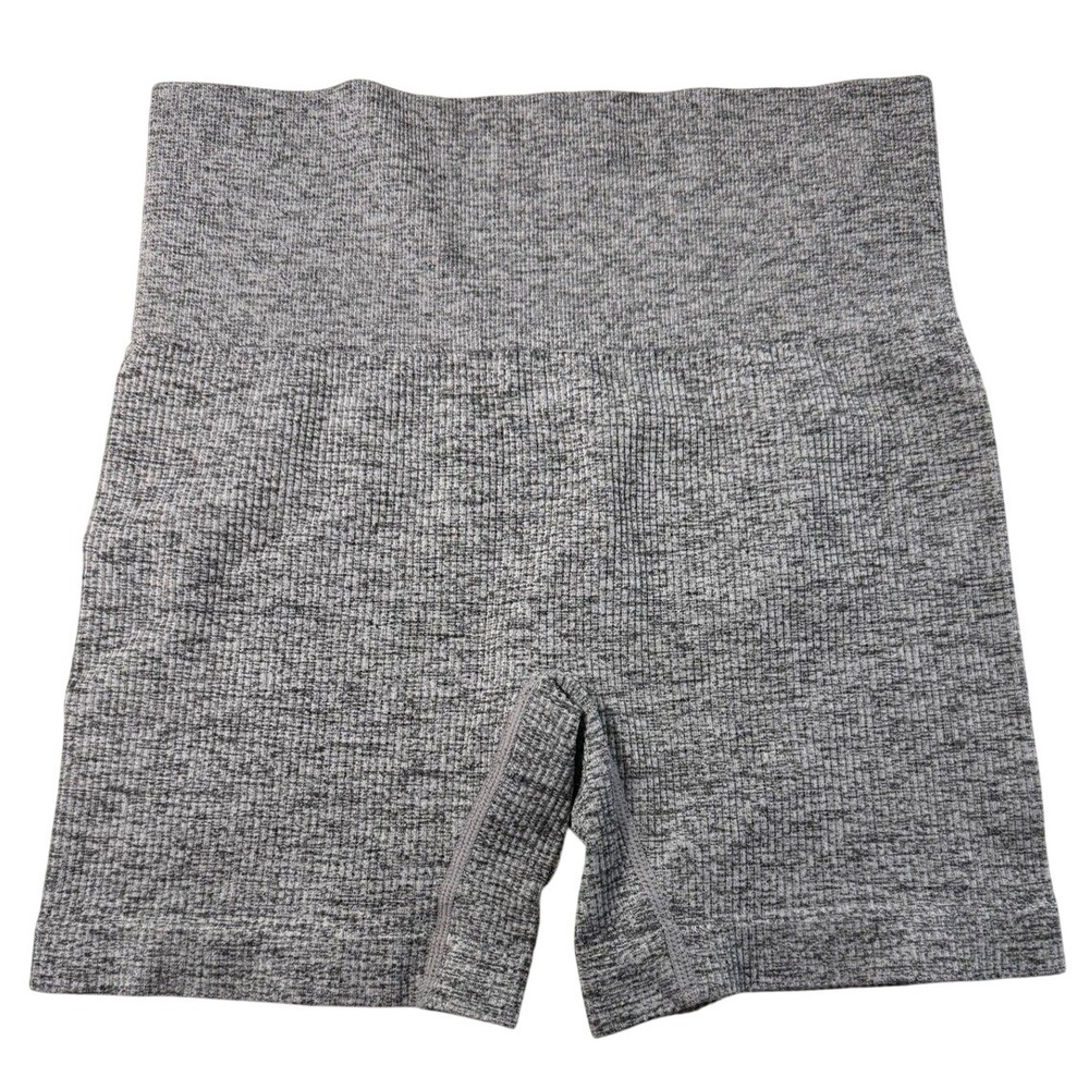 Colsie Womens Heathered Gray‎ High Waisted Seamless Ribbed Lounge Shorts Size M